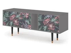 Móvel De Tv* Mueble de TV - 170х69х48 cm - T1 - Dark Peonies, Cinza Cinzento