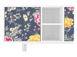 Mueble de TV - 150х69х41 cm - T5 - Dark Flower Bed, Branco^ Móvel De Tv