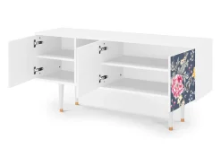 Mueble de TV - 150х69х41 cm - T5 - Dark Flower Bed, Branco^ Móvel De Tv