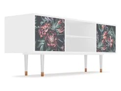 Móvel De Tv* Mueble de TV - 170х69х48 cm - T2 - Dark Peonies, Branco Bege
