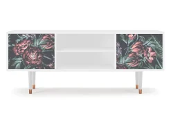 Móvel De Tv* Mueble de TV - 170х69х48 cm - T2 - Dark Peonies, Branco Bege