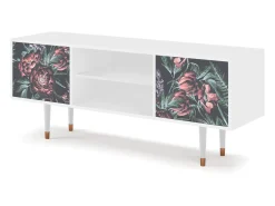 Móvel De Tv* Mueble de TV - 170х69х48 cm - T2 - Dark Peonies, Branco Bege