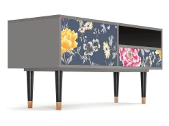 Mueble de TV - 115х59х48 cm - T3 - Dark Flower Bed, Cinza Cinzento