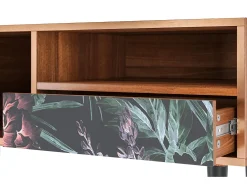 Móvel De Tv* Mueble de TV - 115х59х48 cm - T3 - Dark Peonies, Nogueira Castanho