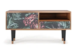 Móvel De Tv* Mueble de TV - 115х59х48 cm - T3 - Dark Peonies, Nogueira Castanho