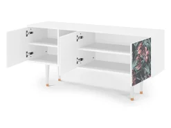 Mueble de TV - 150х69х41 cm - T5 - Dark Peonies, Branco^ Móvel De Tv