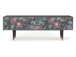 Móvel De Tv* Mueble de TV - 170х59х48 cm - T4 - Dark Peonies, Antracite Cinza antracite