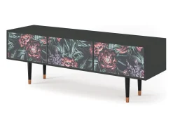 Móvel De Tv* Mueble de TV - 170х59х48 cm - T4 - Dark Peonies, Antracite Cinza antracite