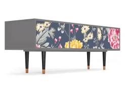 Móvel De Tv* Mueble de TV - 170х59х48 cm - T4 - Dark Flower Bed, Cinza Cinzento