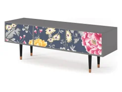 Móvel De Tv* Mueble de TV - 170х59х48 cm - T4 - Dark Flower Bed, Cinza Cinzento
