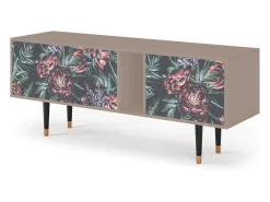 Móvel De Tv* Mueble de TV - 170х69х48 cm - T1 - Dark Peonies, Latte Bege