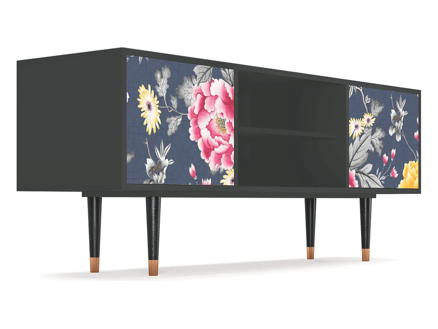 Mueble de TV - 170х69х48 cm - T2 - Dark Flower Bed, Antracite^ Móvel De Tv