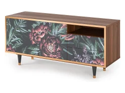 Hot Mueble de TV - 125х56х41 cm - T7 - Dark Peonies, Nogueira Castanho