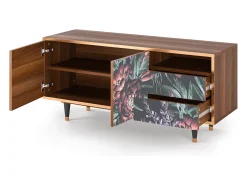 Hot Mueble de TV - 125х56х41 cm - T7 - Dark Peonies, Nogueira Castanho