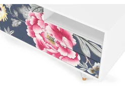 Móvel De Tv* Mueble de TV - 125х56х41 cm - T7 - Dark Flower Bed, Branco Bege