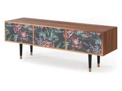 Mueble de TV - 170х59х48 cm - T4 - Dark Peonies, Nogueira^ Móvel De Tv