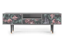 Móvel De Tv| Mueble de TV - 170х59х41 cm - T6 - Dark Peonies, Cinza Cinzento