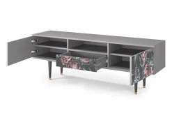Móvel De Tv| Mueble de TV - 170х59х41 cm - T6 - Dark Peonies, Cinza Cinzento