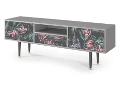 Móvel De Tv| Mueble de TV - 170х59х41 cm - T6 - Dark Peonies, Cinza Cinzento