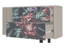 Móvel De Tv| Mueble de TV - 170х69х48 cm - T1 - Dark Peonies, Areia Bege
