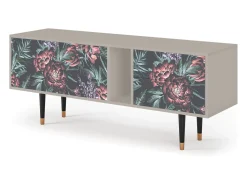 Móvel De Tv| Mueble de TV - 170х69х48 cm - T1 - Dark Peonies, Areia Bege