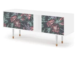 Mueble de TV - 170х69х48 cm - T1 - Dark Peonies, Branco^ Móvel De Tv