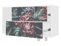 Mueble de TV - 170х69х48 cm - T1 - Dark Peonies, Branco^ Móvel De Tv