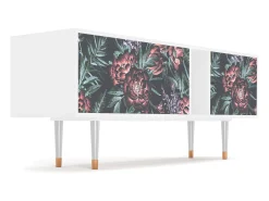 Mueble de TV - 170х69х48 cm - T1 - Dark Peonies, Branco^ Móvel De Tv