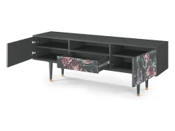 Móvel De Tv| Mueble de TV - 170х59х41 cm - T6 - Dark Peonies, Antracite Cinza antracite