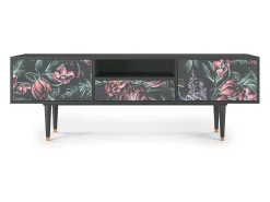 Móvel De Tv| Mueble de TV - 170х59х41 cm - T6 - Dark Peonies, Antracite Cinza antracite