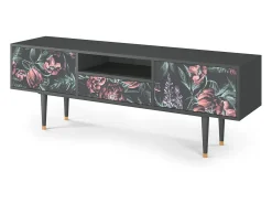 Móvel De Tv| Mueble de TV - 170х59х41 cm - T6 - Dark Peonies, Antracite Cinza antracite