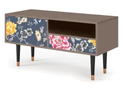 Clearance Mueble de TV - 115х59х48 cm - T3 - Dark Flower Bed, Latte Bege
