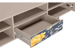 Best Mueble de TV - 170х59х41 cm - T6 - Dark Flower Bed, Latte Bege