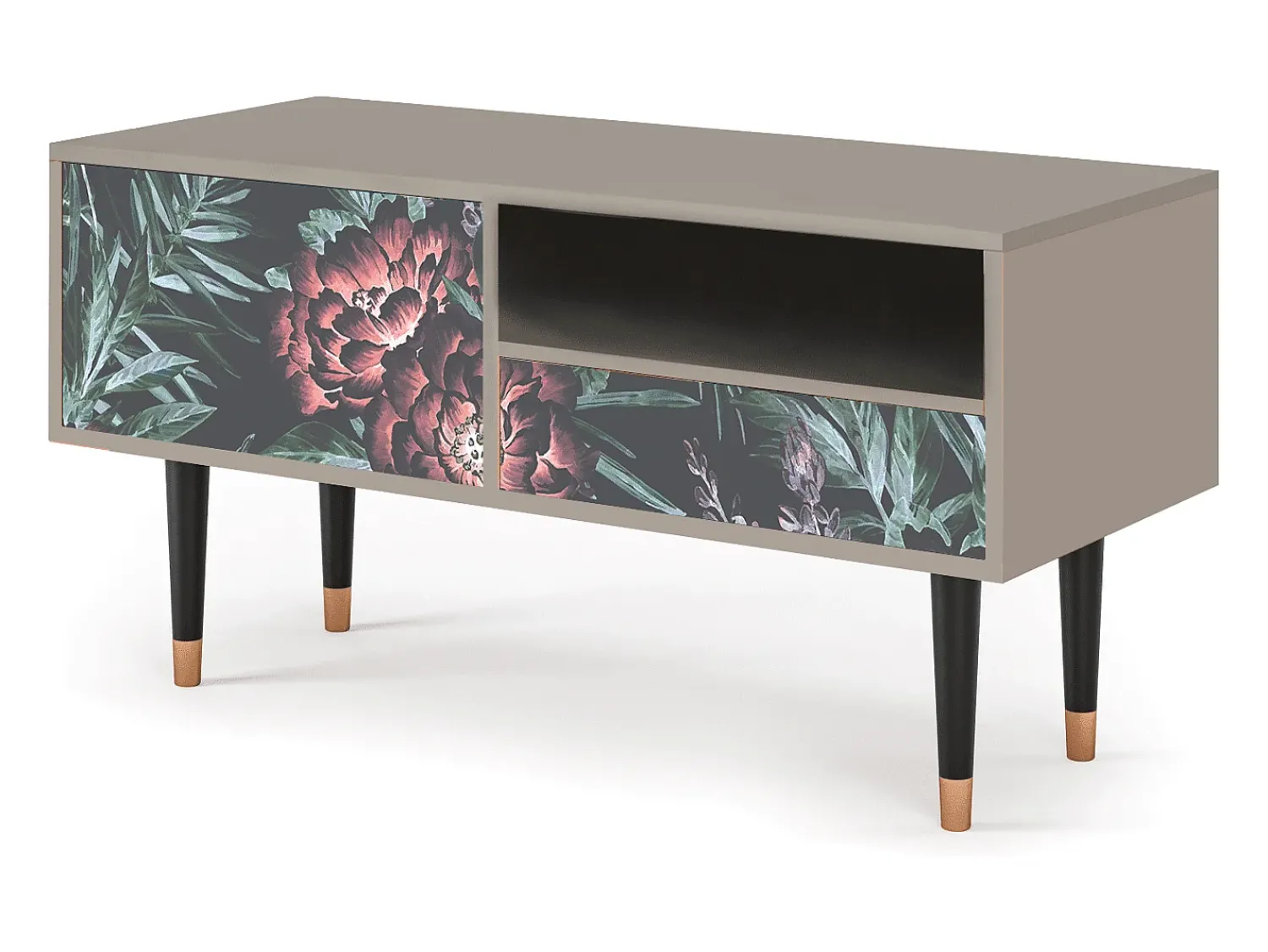 Mueble de TV - 115х59х48 cm - T3 - Dark Peonies, Areia^ Móvel De Tv