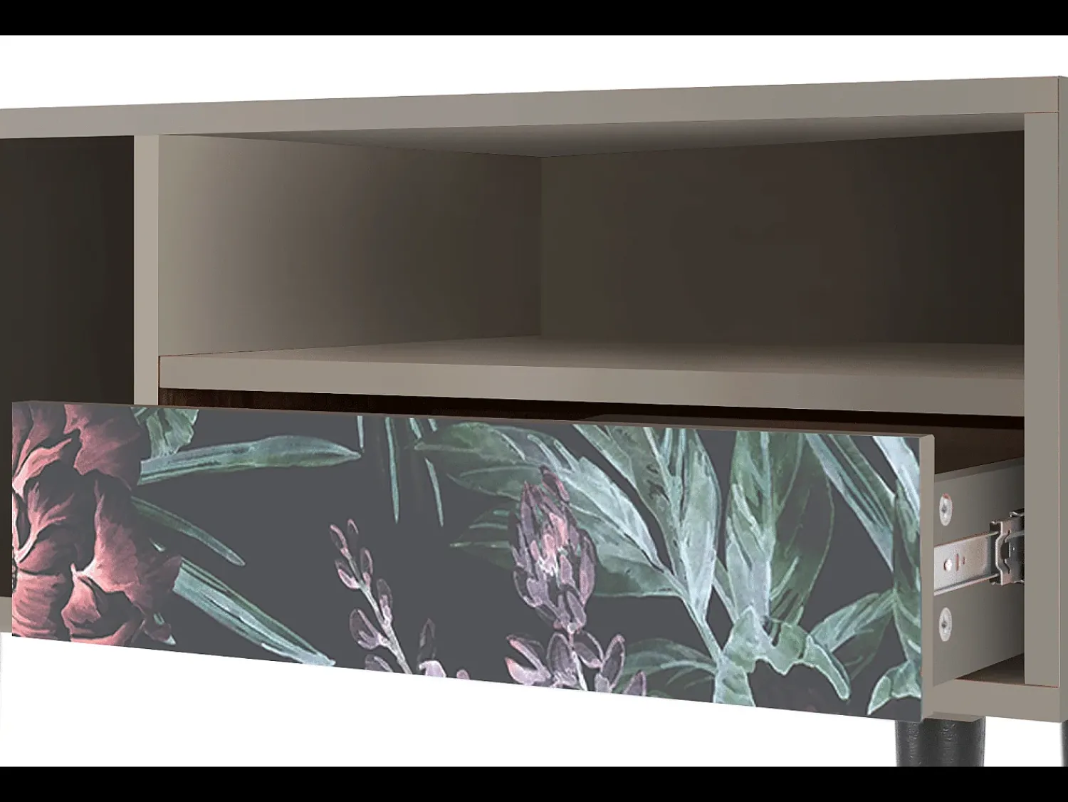 Mueble de TV - 115х59х48 cm - T3 - Dark Peonies, Areia^ Móvel De Tv