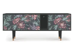 Móvel De Tv| Mueble de TV - 170х69х48 cm - T1 - Dark Peonies, Antracite Cinza antracite