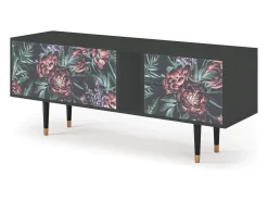 Móvel De Tv| Mueble de TV - 170х69х48 cm - T1 - Dark Peonies, Antracite Cinza antracite
