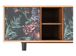 Mueble de TV - 150х69х41 cm - T5 - Dark Peonies, Nogueira^ Móvel De Tv