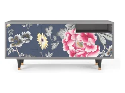 Hot Mueble de TV - 125х56х41 cm - T7 - Dark Flower Bed, Cinza Cinzento