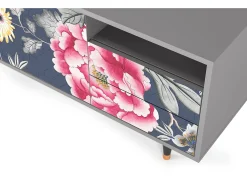 Hot Mueble de TV - 125х56х41 cm - T7 - Dark Flower Bed, Cinza Cinzento