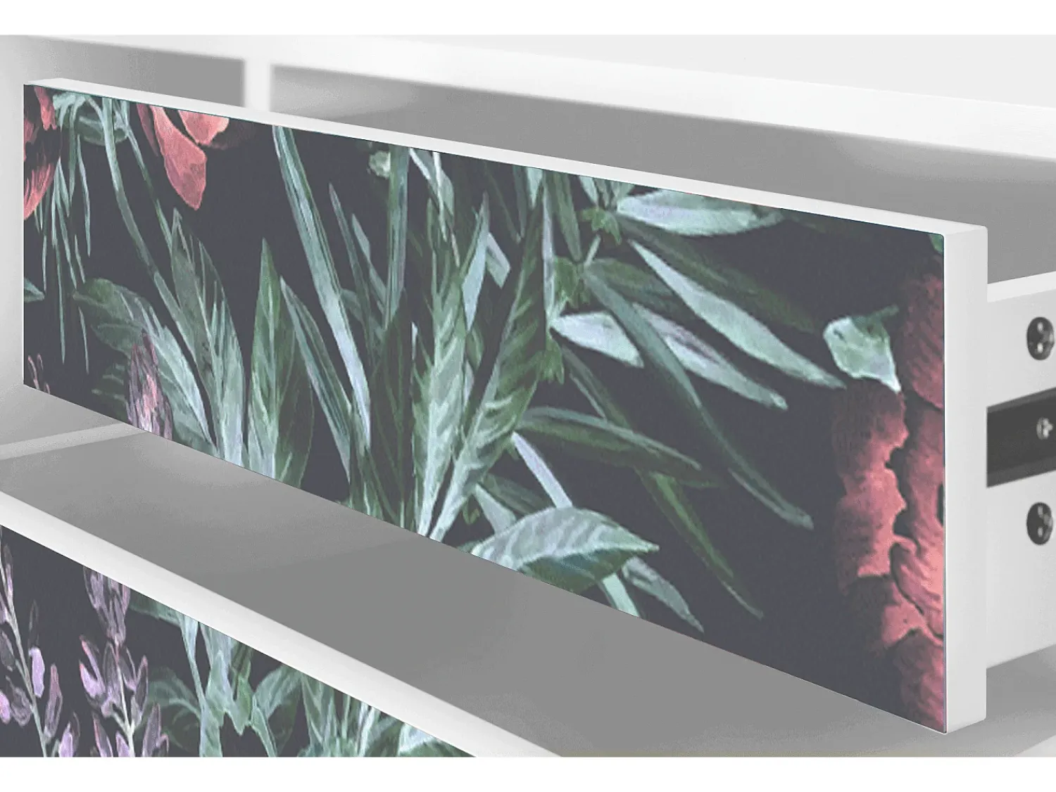 Móvel De Tv| Mueble de TV - 170х59х48 cm - T4 - Dark Peonies, Branco Bege