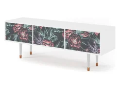 Móvel De Tv| Mueble de TV - 170х59х48 cm - T4 - Dark Peonies, Branco Bege