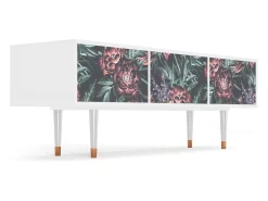 Móvel De Tv| Mueble de TV - 170х59х48 cm - T4 - Dark Peonies, Branco Bege