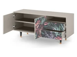 Móvel De Tv* Mueble de TV - 125х56х41 cm - T7 - Dark Peonies, Areia Bege