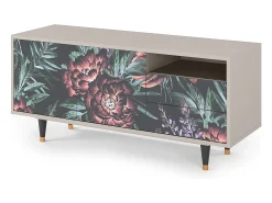 Móvel De Tv* Mueble de TV - 125х56х41 cm - T7 - Dark Peonies, Areia Bege