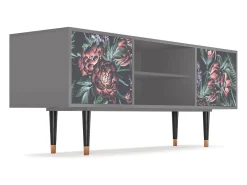 Mueble de TV - 170х69х48 cm - T2 - Dark Peonies, Cinza^ Móvel De Tv