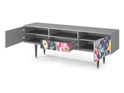 Móvel De Tv| Mueble de TV - 170х59х41 cm - T6 - Dark Flower Bed, Cinza Cinzento