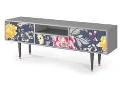 Móvel De Tv| Mueble de TV - 170х59х41 cm - T6 - Dark Flower Bed, Cinza Cinzento
