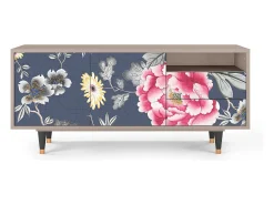 Móvel De Tv* Mueble de TV - 125х56х41 cm - T7 - Dark Flower Bed, Latte Bege