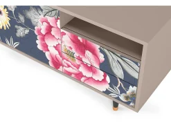 Móvel De Tv* Mueble de TV - 125х56х41 cm - T7 - Dark Flower Bed, Latte Bege
